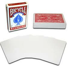 Red Rider Back Blank Face Cards - 56 Card Deck For Magic Tricks
