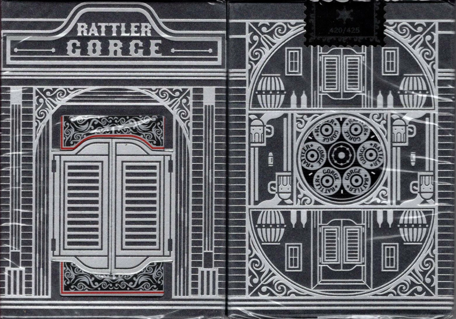 Rattler Gorge Noir Gilded Playing Cards Cartamundi